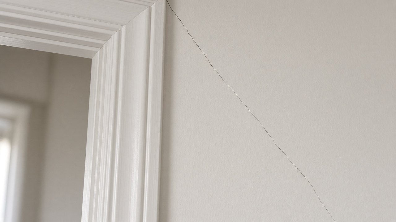 Illustrative example of common doorframe and settlement symptoms — not work performed by Aurora Foundation Estimates.